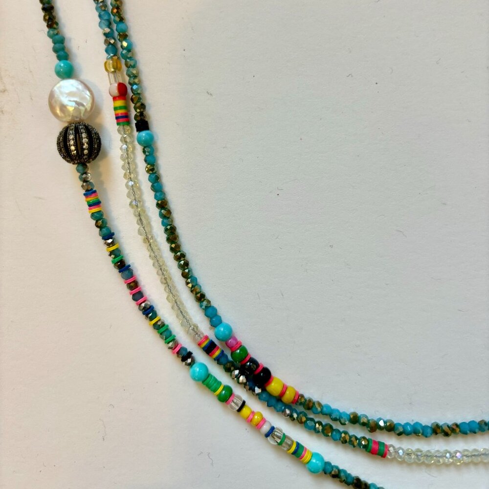 Maison Bettina Duncan Multi-strand crystal bead and African bead necklace - Picture 4 of 7